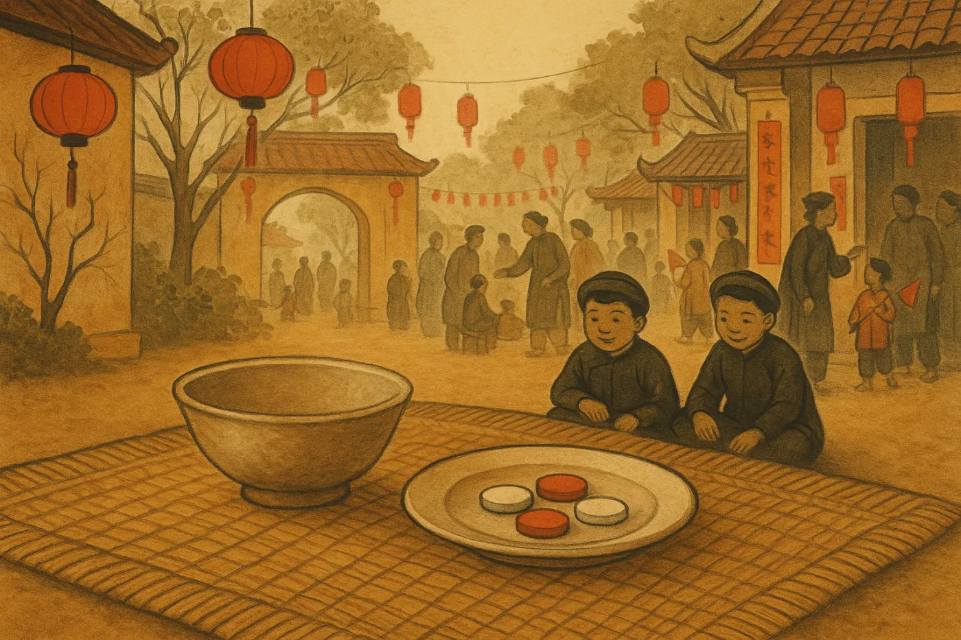 Minh họa Xóc Đĩa Trong Văn Hoá Việt: Từ Hội Làng Đến Màn Ảnh - xóc đĩa
