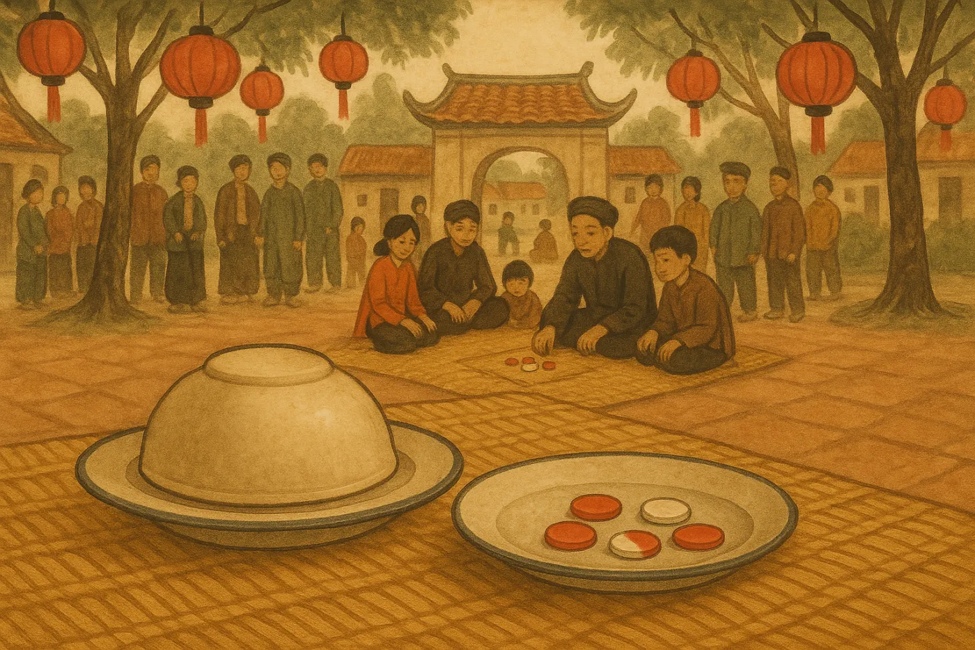 Minh họa Xóc Đĩa Và Baccarat: Trò Dân Gian VN So Với Casino Quốc Tế - xóc đĩa