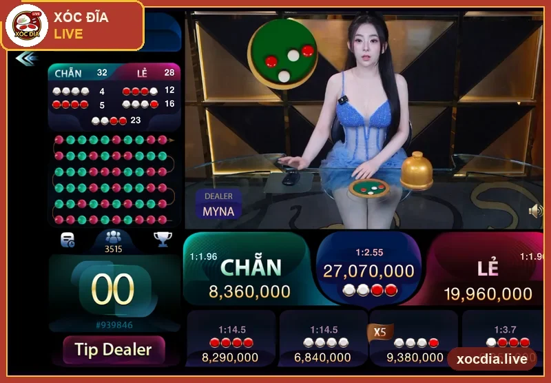 Bàn cược xóc đĩa với cửa Chẵn/Lẻ và các cửa tỷ lệ cao trên 789Club